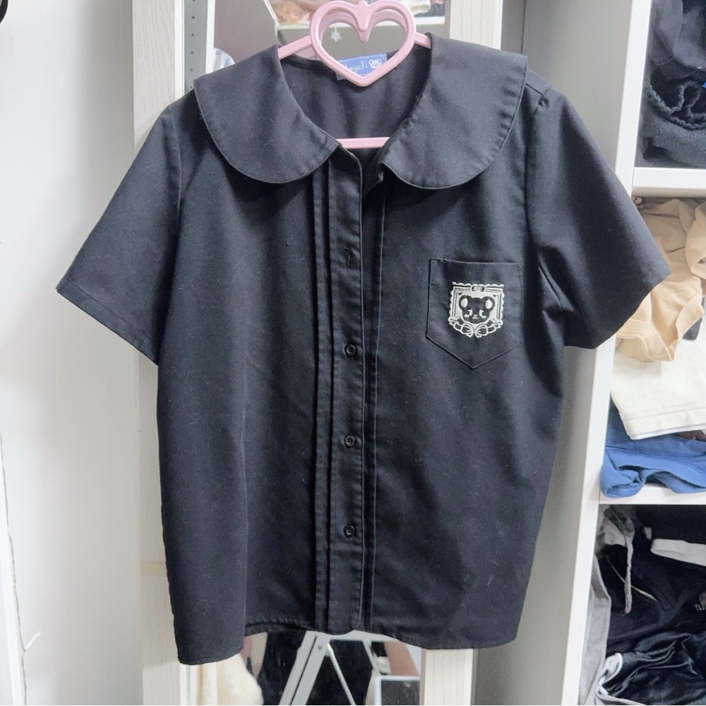 Chic Black Button Down Shirt with Pocket